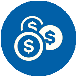 round circle icon dollar - helpdesk